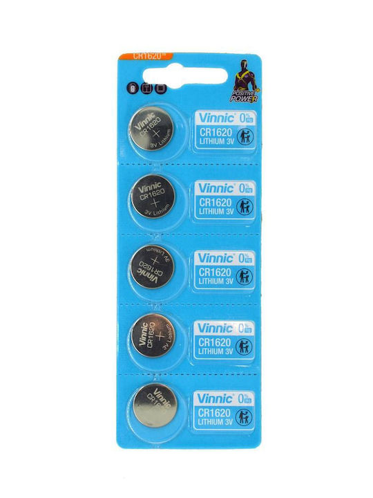 Vinnic Lithium Watch Battery CR1620 3V 5pcs
