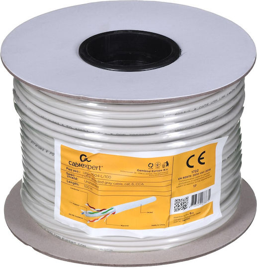 Cablexpert U/UTP Cat.6 Ethernet Network Cable without connectors 100m Gray 1pcs