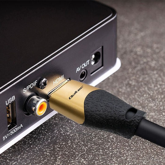 Qoltec HDMI 2.1 Ултра Висока Скорост 48Gbps 4K 120Hz HDR VRR Кабел HDMI Мъжки - HDMI Мъжки 2м Черен