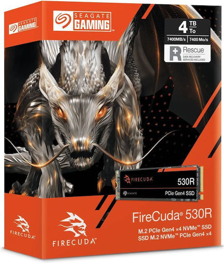 Seagate FireCuda 530R SSD 4TB M.2 Type with PCI Express 4.0 Connection Compatible with PlayStation 5 ZP4000GM3A063