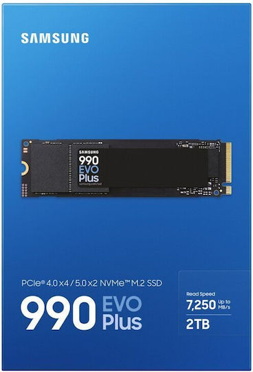 Samsung 990 EVO Plus SSD 2TB Тип M.2 със Свързване PCI Express 4.0 Съвместим с PS5 MZ-V9S2T0BW