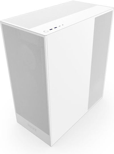 NZXT H7 Flow RGB Gaming Midi Tower Computer Case with Side Window White