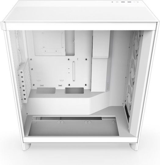 NZXT H7 Flow RGB Gaming Midi Tower Computer Case with Side Window White