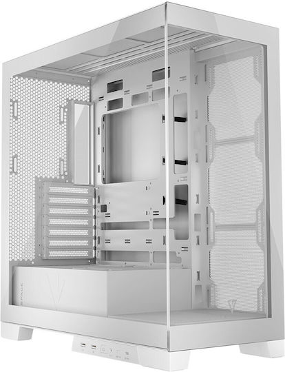 Modecom Volcano Space Gaming Midi-Turm Computergehäuse mit Seitenfenster Weiß