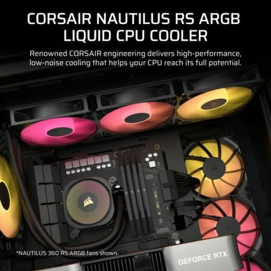Corsair Nautilus 240 RS Water Cooling AIO CPU with 2 120mm Fans and ARGB Lighting