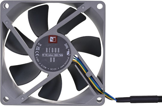 Noctua NF-R8 redux-1800 Gehäuselüfter (1800rpm / 31,37cfm) Ohne LEDs Verbindung 4-Pin PWM Graue