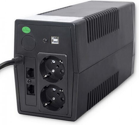 Qoltec 53977 Unitate UPS Linie Interactivă 450VA 240W Cu 2 Prize Schuko