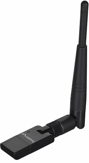 Lanberg NC-0150-WE Αντάπτορας Δικτύου USB με Ασύρματη Σύνδεση Wi-Fi 150Mbps και Αποσπώμενη Κεραία