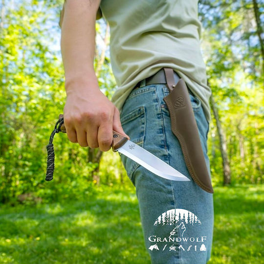 BeaverCraft Cuțit Maro în Husă Din Piele Dune