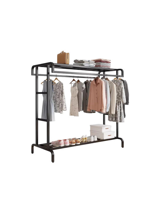 Floor Garment Rack made of Metal Black 110x50x150cm