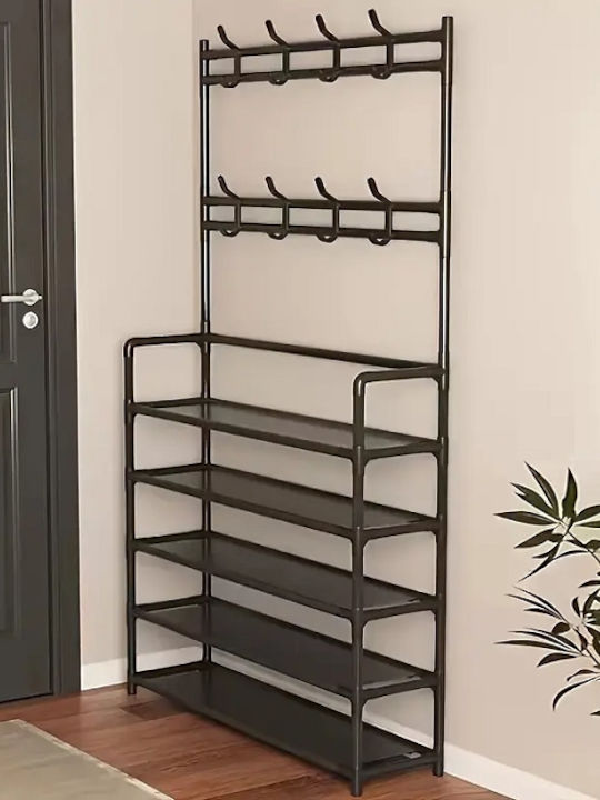 Floor Garment Rack made of Metal Black 80x170cm