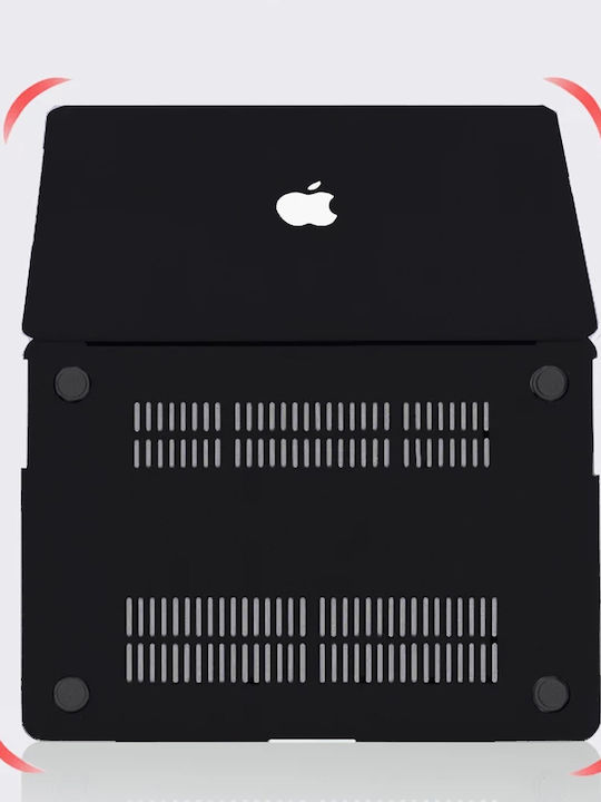 Калъф за Macbook Air 13 A2337 M1 A2179 A1932 Твърд Черен
