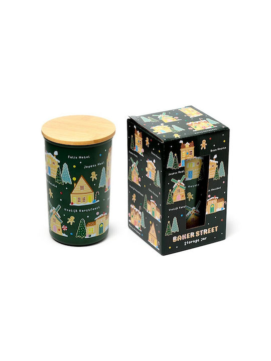 Βάζο Αποθήκευσης Bamboo Καπάκι Christmas Cookie