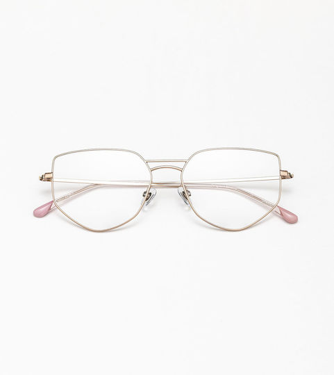 Woodys Barcelona Women's Metal Prescription Eyeglass Frame Made of Titanium Gold Myriad 02