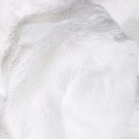 To megalo pazari Anti-slip Rug Rectangular Furry White