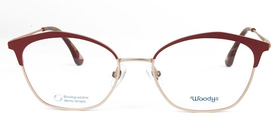 Woodys Barcelona Pristina Women's Metal Prescription Eyeglass Frame Cat Eye Gold WO25PRIS12