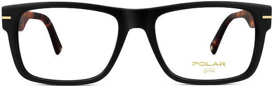 Polar Plastic Eyeglass Frame Black Gold 13 77