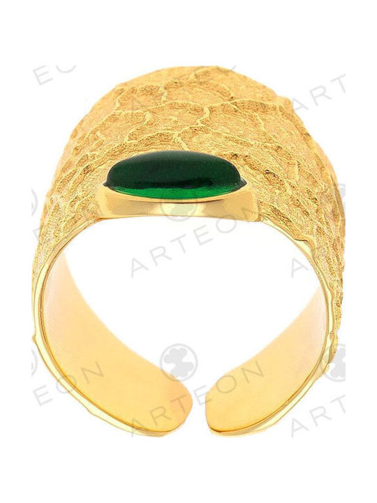 Arteon Ring with Stones made of Silver Gold Plated