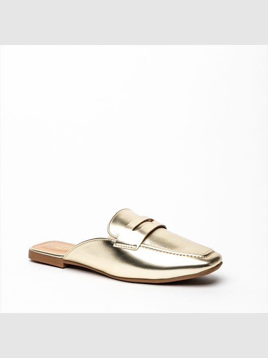 Zatz Flat Mules Gold