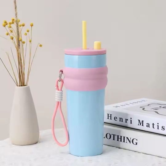 Techsuit Ποτήρι Θερμός Ανοξείδωτο 710ml Ανοιχτό Μπλε