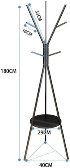 Καλόγερος Μεταλλικός Μαύρος 40x40x180cm