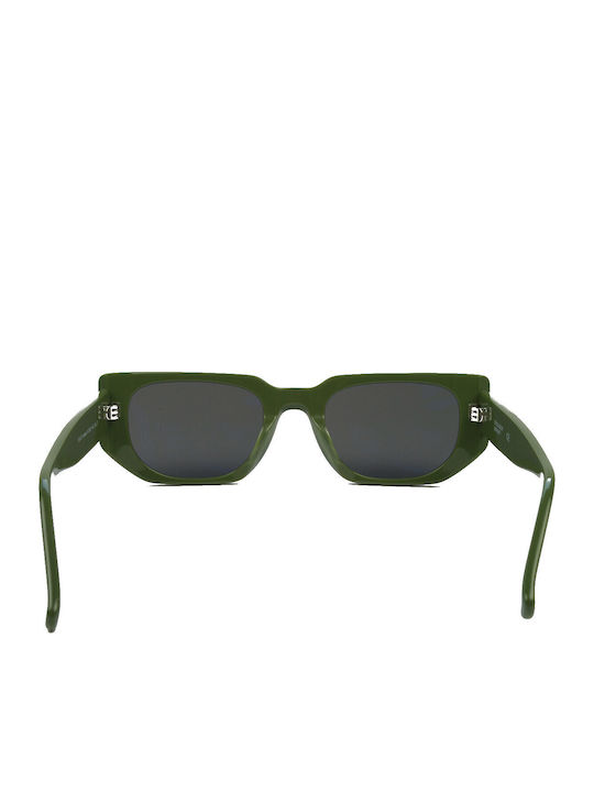 The Glass of Brixton Women's Sunglasses with Green Plastic Frame and Gray Lens