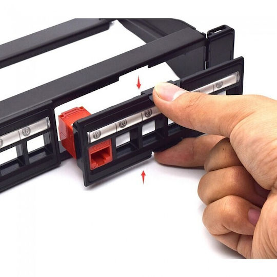 Techly Patch Panel Keystone for Rack 1U 19" with 24 Ports