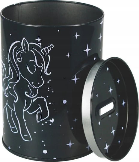 Unicorn Kinder Spardose Metallisch Schwarz
