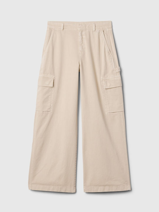 GAP Damen Baumwolle Cargo Hose in Baggy Linie Bedrock Beige