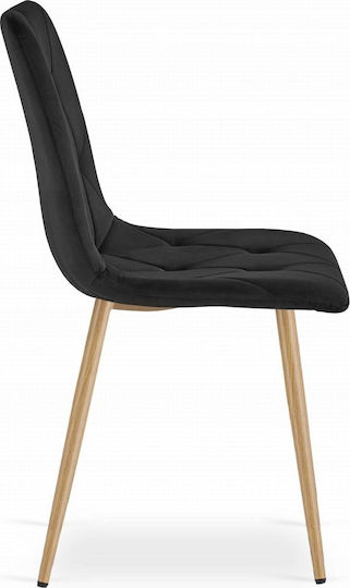 Chairs Dining Room Libra 67.5x59x58cm 3pcs Black Velvet-Black Metal