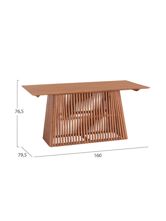 Frantz Table Dining Room from Solid Wood Brown 160x79.5x76.5cm