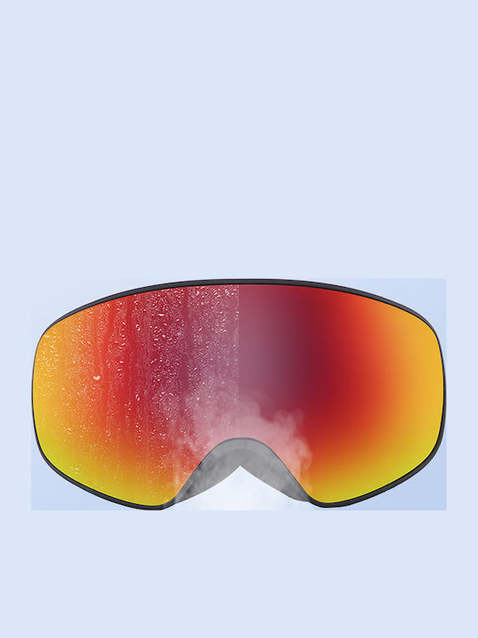 Qunature Μάσκα Σκι & Snowboard Παιδική Μαύρη με Φακό σε Μαύρο Χρώμα