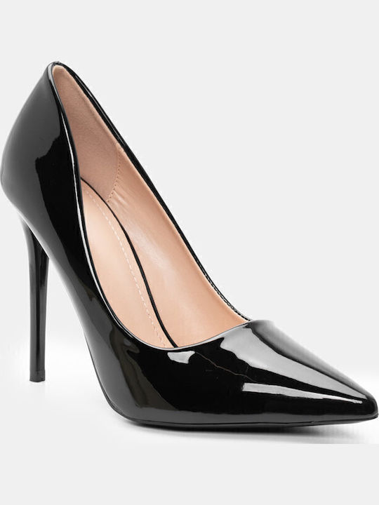 Patent Leather Pointed Toe Black Heels
