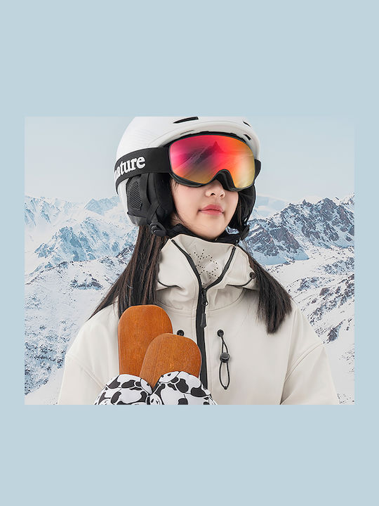 Qunature Ski- & Snowboardbrille Kinder Schwarz mit Linse in Schwarz Farbe