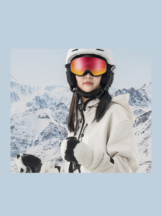 Qunature Ski- & Snowboardbrille Kinder Schwarz mit Linse in Schwarz Farbe