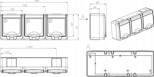 PAWBOL Ip44 Industrial Socket