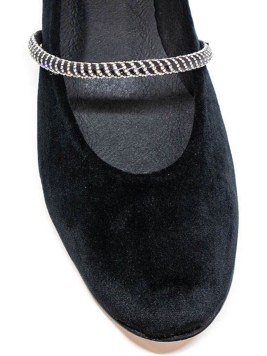 Lederne Damen Ballerinas in Schwarz Farbe