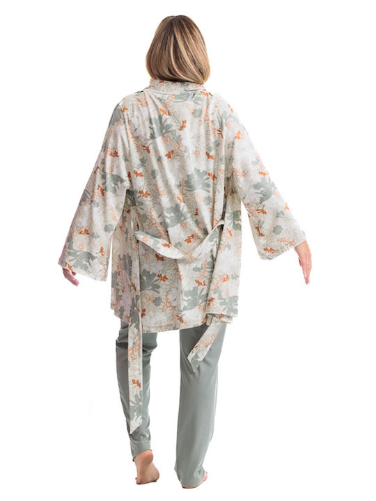 Angel's Secret Pajamas with Maternity Robe & Nursing in Green color
