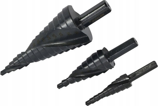 AWTools Step Satz 3 Diamantbohrer HSS mit Zylindrischem Schaft für Metall