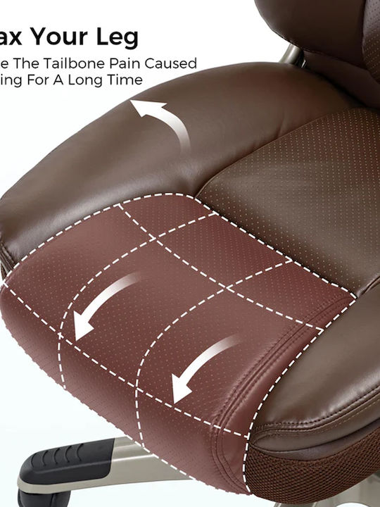 Eureka Ergonomic ERK-OC11-BR Καρέκλα Γραφείου με Ανάκλιση και Ρυθμιζόμενα Μπράτσα Καφέ