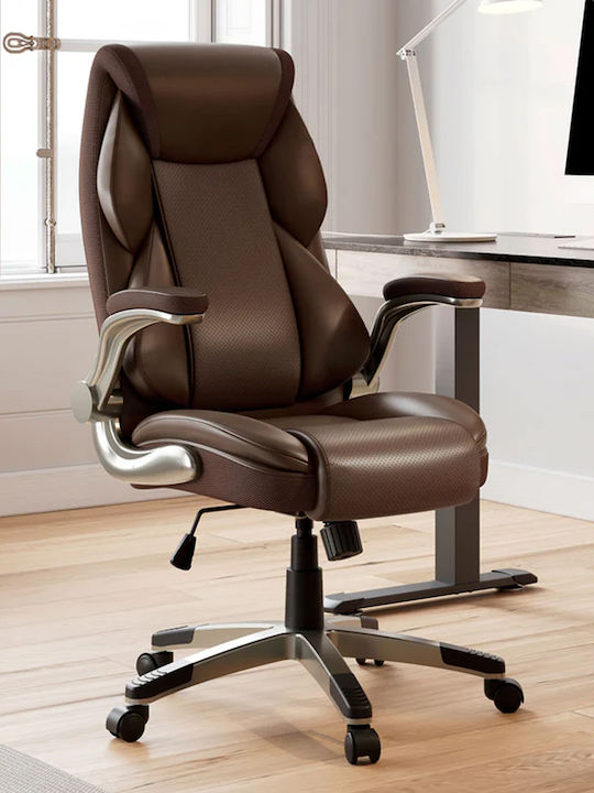 Eureka Ergonomic ERK-OC11-BR Καρέκλα Γραφείου με Ανάκλιση και Ρυθμιζόμενα Μπράτσα Καφέ