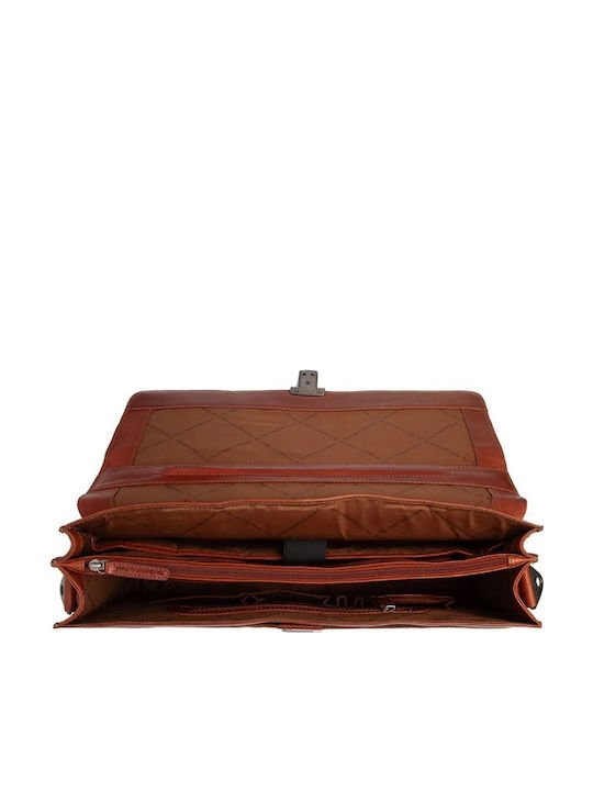 Leather Men's Briefcase Tabac Brown C40.110131