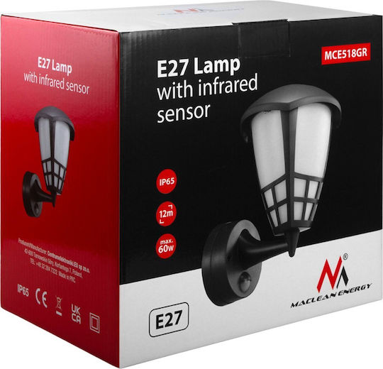Senzor Lumină de exterior montată pe perete E27 IP65