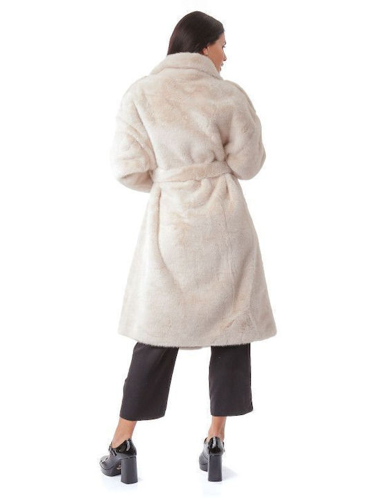 Women's Short Fur Beige