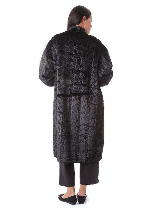 Women's Short Fur Black fur-24-2307 (blk)