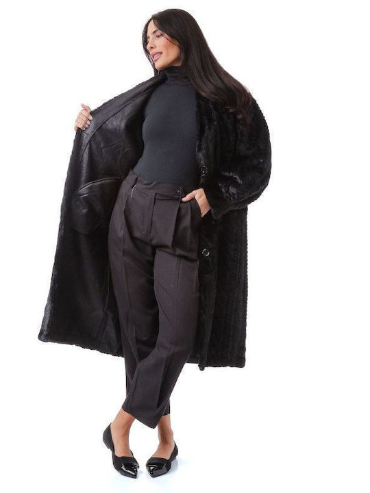 Women's Short Fur Black fur-24-2307 (blk)