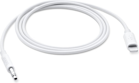 Treqa 3.5mm to Lightning Cable Λευκό 1m