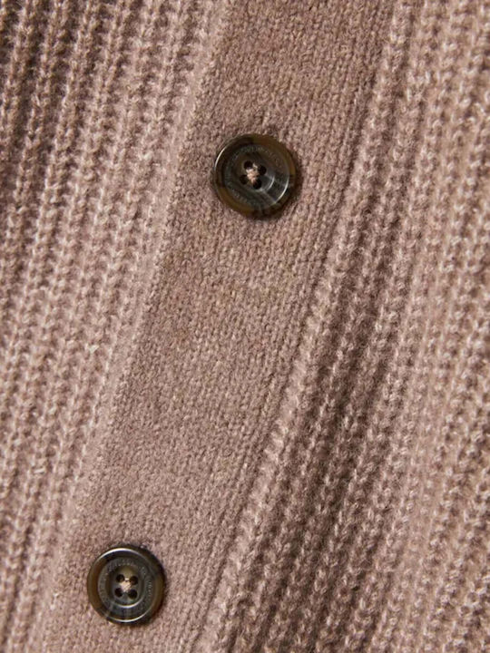 Men's Knitted Cardigan Cigar Mel Beige