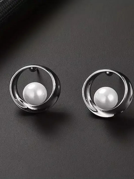 Set mit Halskette & Ohrringe aus Silber mit Perlen