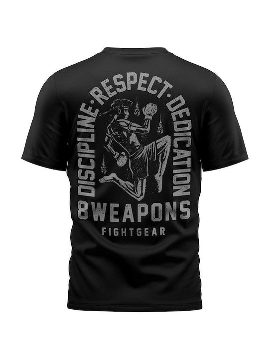 8 Weapons Short Sleeve Shirt 8010054 for Muay Thai Black